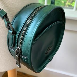 COACH Canteen Crossbody Metallic Green Leather Bag